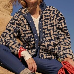 NWOT Free People Movement Hit The Slopes Printed Fleece Jacket